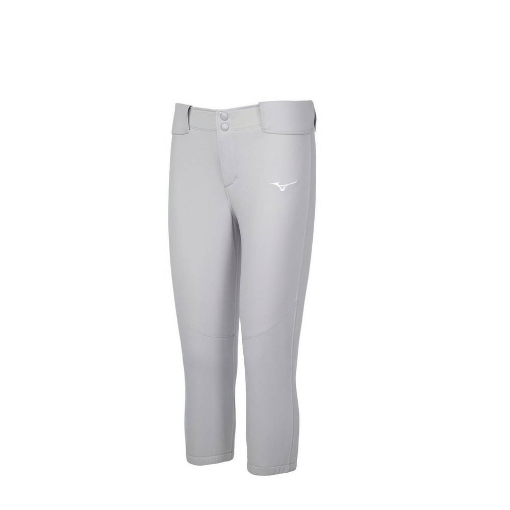 Womens Mizuno Belted Stretch Softball Pants Grey Philippines (PMOIEN931)